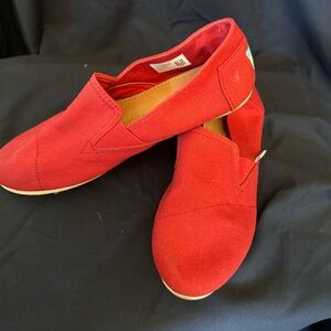 Toms Red Classic Canvas Slip-On Loafers